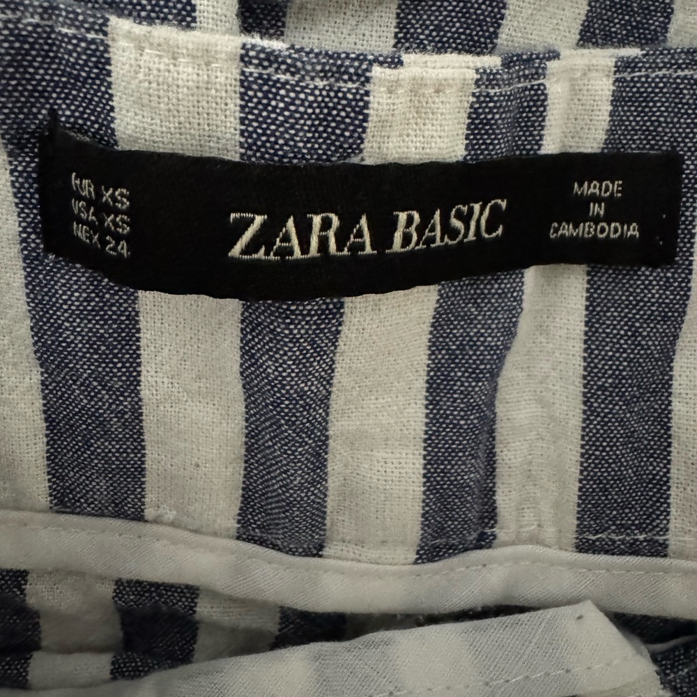 Zara Basic Navy and White Striped Pants Size XS - Picture 3 of 4